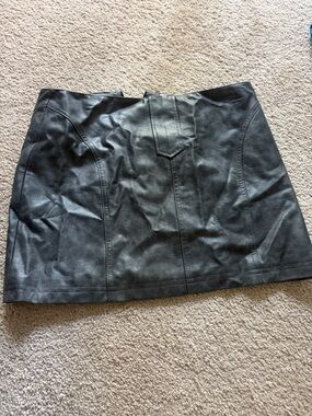 Classic Black Faux Leather Mini Skirt